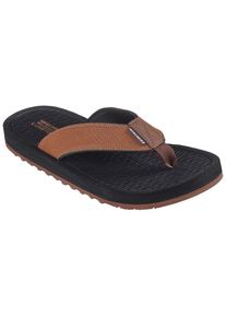 Skechers, Herren, Zehentrenner &raquo;TANTRIC-COPANO&laquo; , Sommerschuh, Schlappen, Poolslides, Badeschuh, mit Luxe Foam, braun, 47,5, Bequemer Zehentrenner f&uuml;r