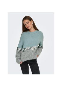 Only, Unisex, Only Rundhalspullover &raquo;ONLMAINE LIFE LS SEQUIN BLOCK O-NECK KNT&laquo;, arona detail:sliver sequins, light grau mel, L, Pullover von Only