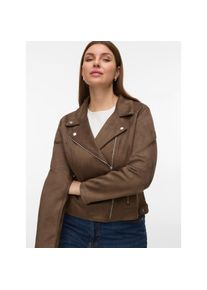 Vero Moda Curve, Unisex, Bikerjacke &raquo;VMCJOSE SHORT JACKET NOOS CUR&laquo;, chocolate chip, 52, Kurze Bikerjacke von Vero Moda Curve