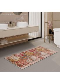 Wecon Home, Wecon Home Badematte &raquo;Beach Front&laquo; H&ouml;he 0,5 mm fussbodenheizungsgeeignet Vintage, waschbar, rutschfest, schnell trocknend, robust, 