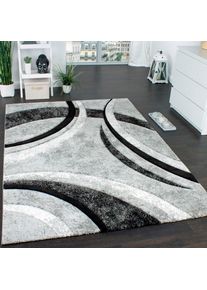 Paco Home, Teppich &raquo;Brillance 758&laquo; rechteckig 14 mm H&ouml;he Kurzflor, modernes geometrisches Design, auch als L&auml;ufer, grau, Kunstfaser, 14 mm