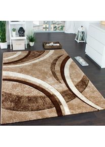 Paco Home, Teppich &raquo;Brillance 758&laquo; rechteckig 14 mm H&ouml;he Kurzflor, modernes geometrisches Design, auch als L&auml;ufer, braun, Kunstfaser, 14 mm