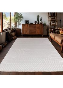 Ayyildiz Teppiche, Teppich &raquo;SAHARA 1115&laquo; rechteckig 12 mm H&ouml;he L&auml;ufer / Pflegeleicht / Strapazierf&auml;hig / Trend Colors/ Wohnzimmer, cream, Polypropylen