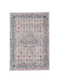 CarpetFine, CarpetFine Teppich &raquo;Noah_3&laquo; rechteckig 3 mm H&ouml;he Orient Vintage Look, Wohnzimmer, hellgrau, Polypropylen (PP), 3 mm