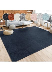 Paco Home, Teppich &raquo;Porto 890&laquo; rechteckig 13 mm H&ouml;he Kurzflor, Uni-Farben, ideal im Wohnzimmer & Schlafzimmer, navy, blau, Obermaterial: 100% 