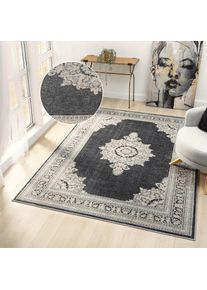 Goodproduct, GOODproduct Teppich &raquo;Banli, Vintage-Look, Orient-Optik&laquo; rechteckig 9 mm H&ouml;he dezenter Glanz, Schrumpf-Garn-Effekt, Wohnzimmer, 