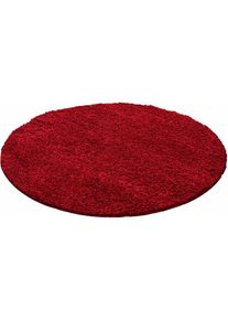 Ayyildiz Teppiche, Hochflor-Teppich &raquo;Life Shaggy 1500&laquo; rund 30 mm H&ouml;he auch in rechteckig, Wohnzimmer, Langflor, grosse Farbauswahl, rot, Kunstfaser, 