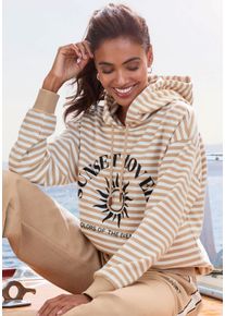 H.I.S. Witt Damen Kapuzenpullover, camel gestreift, Gr&ouml;&szlig;e 36/38, 60% Baumwolle, 40% Polyester