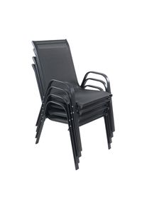Gardenson Gartenstuhl-Set , Anthrazit , Metall , 56x89x73 cm , wetterbest&auml;ndig, inklusive Armlehnen, abwischbar, geeignet f&uuml;r Balkon , Gartenm&ouml;bel, Gartenst&uuml;hle