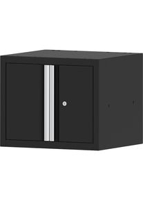 Armadietto base con ante a battente BLACKLINE, 2 ante, 1 ripiano, acciaio, nero