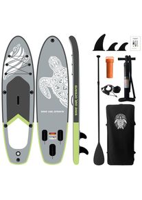 Stand-Up Paddle Board , Grau, Gr&uuml;n, Weiss , Kunststoff , 290x75x15 cm , Freizeit & Co, Pools & Wasserspass, Stand Up Paddle