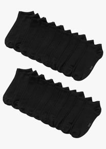 Sneakersocken mit Bio-Baumwolle (20er Pack) in schwarz, Gr&ouml;sse 43-46, bonprix