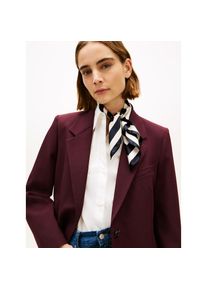 Tommy Hilfiger, Unisex, Seidentuch &raquo;TH ELEVATED CHIC SILK SQUARE&laquo; im Streifen-Look und mit Logo-Print, space blau, Einheitsgr&ouml;&szlig;e, Seidentuch von TOMMY