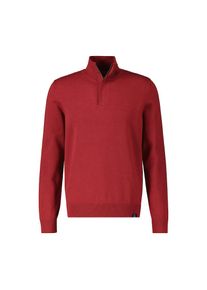 Lerros, Herren, Lerros Strickpullover &raquo;Troyer in Twist-Strick&laquo;, ruby rot, S, Lebendige Flachstrickoptik