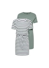 Only Carmakoma, Unisex, Only CARMAKOMA Jerseykleid &raquo;CARHAPPY LIFE S/S DRESS 2-PACK JRS ZL&laquo; Packung, 2 tlg. Sommerkleid, Baumwolle, regular fit, laurel
