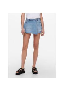 Only, Unisex, Only Jeansrock &raquo;ONLTEXAS &ndash; Destroyed Effekt f&uuml;r trendigen Hosenrock-Stil&laquo; figurbetont, Denim/Jeans, Baumwolle, Destroyed Effekt, 