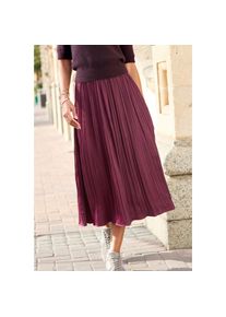 Lascana, Unisex, Lascana Maxirock mit Plisseefalten, edel gl&auml;nzende Ware, bordeaux, 38, Faltenrock aus edel gl&auml;nzender Ware