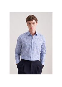 Seidensticker, Herren, Seidensticker Businesshemd &raquo;Schwarze Rose&laquo; Slim 1/1 Kentkragen Druck, mittelblau, L (42), normale &Auml;rmell&auml;ngen, Passform: Slim