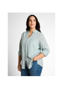 Tom Tailor Plus, Unisex, Tom Tailor PLUS Shirtbluse mit aufgesetzten Brusttaschen, new blau haze, 44, Klassische Bluse von Tom Tailor PLUS