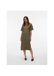 V&eacute;ro Moda Vero Moda, Unisex, Shirtkleid &raquo;VMMOLLY SS OVERSIZE CALF DRESS NOOS&laquo; Baumwolle, regular fit, kalamata, L, N-Gr, Sommerkleid aus reiner Baumwolle f&uuml;r 