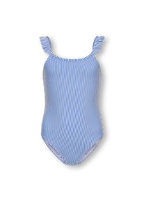 Kids Only, Unisex, KIDS Only Badeanzug &raquo;KOGSUNNY STRUCTURE SWIMSUIT ACC&laquo; mit kleiner R&uuml;sche an der Schulter, ultramarine stripes:cloud dancer, 122/128