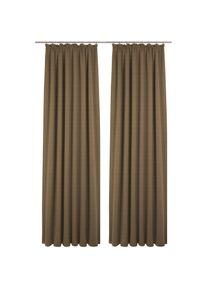 WIRTH, Vorhang &raquo;Fiona&laquo; Kr&auml;uselband 2 Stk. tlg., braun, Chenille, Polyacryl, Polyester
