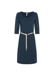 Ragwear, Unisex, Jerseykleid &raquo;LILITHA ZIG ZAG O&laquo; mit Taillen-Bindeg&uuml;rtel, petrol, S, N-Gr, Vegan, von PETA verifiziertes Kleid von Ragwear