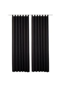 WIRTH, Vorhang &raquo;Lahnstein&laquo; Schlaufen 2 Stk. tlg., schwarz, Polyester