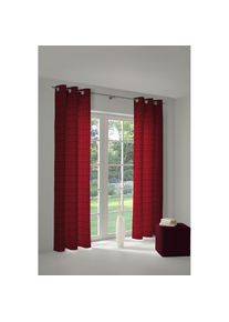 WIRTH, Vorhang &raquo;Toco-Karo&laquo; &Ouml;sen 1 Stk. tlg., rot, Chenille, Polyacryl