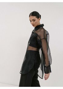 4TAILORS Blusenkleid 'Punget' Damen, schwarz, Gr&ouml;&szlig;e 36