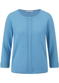 Peter Hahn - Rundhals-Pullover, blau, Gr. 38, Baumwolle
