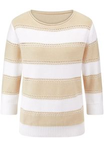 Peter Hahn - Pullover mit U-Boot-Ausschnitt, beige, Gr. 50, Baumwolle