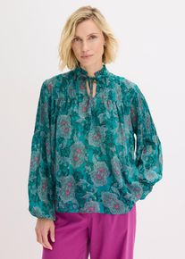 Satin Tunika mit Biesen in gr&uuml;n, Gr&ouml;sse 46, bonprix