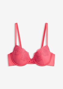 Schalen-BH mit floraler Glitzerstickerei in pink, Gr&ouml;sse 90C, bonprix