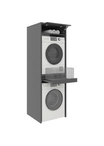 Xora Waschmaschinenschrank , Anthrazit , Holzwerkstoff , 67.5x210x67.5 cm , Waschk&uuml;che, Waschmaschinenschrank