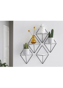 Goodproduct, GOODproduct Deko-Wandregal &raquo;Rauten Rudel&laquo; 5 Stk. tlg. Dekoregal, Wanddeko, aus Metall und MDF, 5tlg.Set, schwarz, MDF, Metall, B/H/T: 