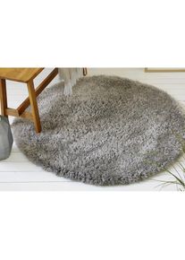 Goodproduct, GOODproduct &raquo;Josetta&laquo; rund 50 mm H&ouml;he Langflor, Shaggy, dichter weicher Hochflor, uni farben, Wohnzimmer, grau, Polyester, 50 mm