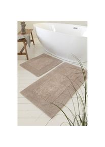 Wecon Home Basics, Wecon home Basics &raquo;Finn&laquo; H&ouml;he 15 mm waschbar, robust, saugf&auml;hig, pflegeleicht, Baumwolle, Hoch-Tief-Effekt, beige, Baumwolle, 1 Stk