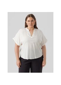 Vero Moda Curve, Unisex, Shirtbluse &raquo;VMCBEAUTY SS TOP NOOS CUR&laquo; Viskose, regular fit, Kurzarm, snow wei&szlig;, 46, Blusenshirt von Vero Moda Curve