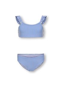 Kids Only, Unisex, KIDS Only Bandeau-Bikini &raquo;KOGSUNNY STRUCTURE BIKINI SET ACC&laquo; Set, 2 Stk. mit kleiner R&uuml;sche an der Schulter, ultramarine 