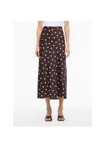 Vila, Unisex, Maxirock &raquo;VIELLETTE HW LONG SKIRT - NOOS&laquo; Kunstfaser, coffee bean aop:sandshell dots, 38, Langer Satinrock mit hoher Taille von Vila