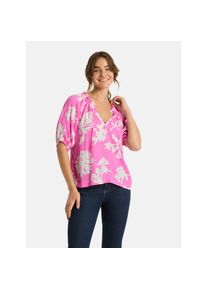 LIEBLINGSST&Uuml;CK Lieblingsst&uuml;ck, Unisex, Druckbluse &raquo;RiaL&laquo; mit gerafftem Ausschnitt, Bindeband, pink gemustert, 38, Feminine Bluse mit allover Blumenprint von 