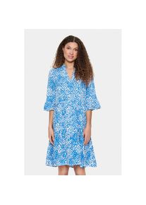 Saint Tropez, Unisex, Blusenkleid &raquo;EdaSZ Dress&laquo; Sommerkleid, Tunikakleid mit Volant und 3/4 &Auml;rmel, campanula soft zigzag, XL, N-Gr, Bequeme Passform: 