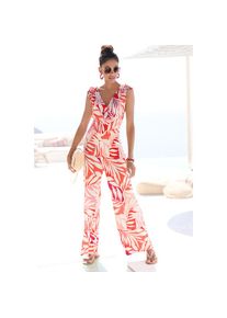 Lascana, Lascana Overall mit B&auml;ndern zum Raffen der Tr&auml;ger, rot orange apricot, 44, N-Gr, Overall