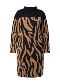 Ulla Popken Strickkleid Damen Gr&ouml;&szlig;e XL/XXL hellbraun / schwarz