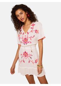 Love & Roses Strandkleid Damen Gr&ouml;&szlig;e 44 ros&eacute; / wei&szlig;