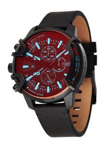 Diesel, Hommes Montre &agrave; affichage analogique 'Griffed', bleu clair / bordeaux / noir