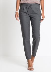 Leinenhose in grau, Gr&ouml;sse 52, bonprix