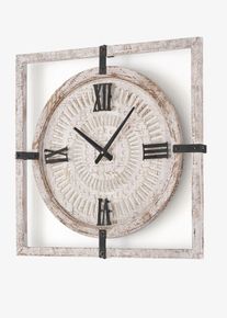 Horloge murale en blanc, 54,5x54,5 cm, Couleur/Motif: blanc patin&eacute;, bonprix