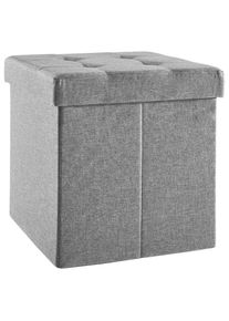 CARRYHOME Sitzbox , Anthrazit , Textil, Holzwerkstoff , Uni , 38x38x38 cm , faltbar, als Aufbewahrungsbox verwendbar, Stauraum , Wohnzimmer, Sessel, Hocker, Sitzw&uuml;rfel
